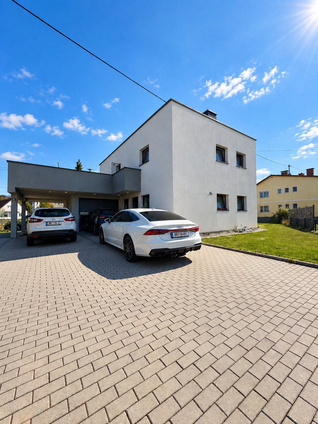 Gartenwohnung mit Garage wohnen auf einer Ebene