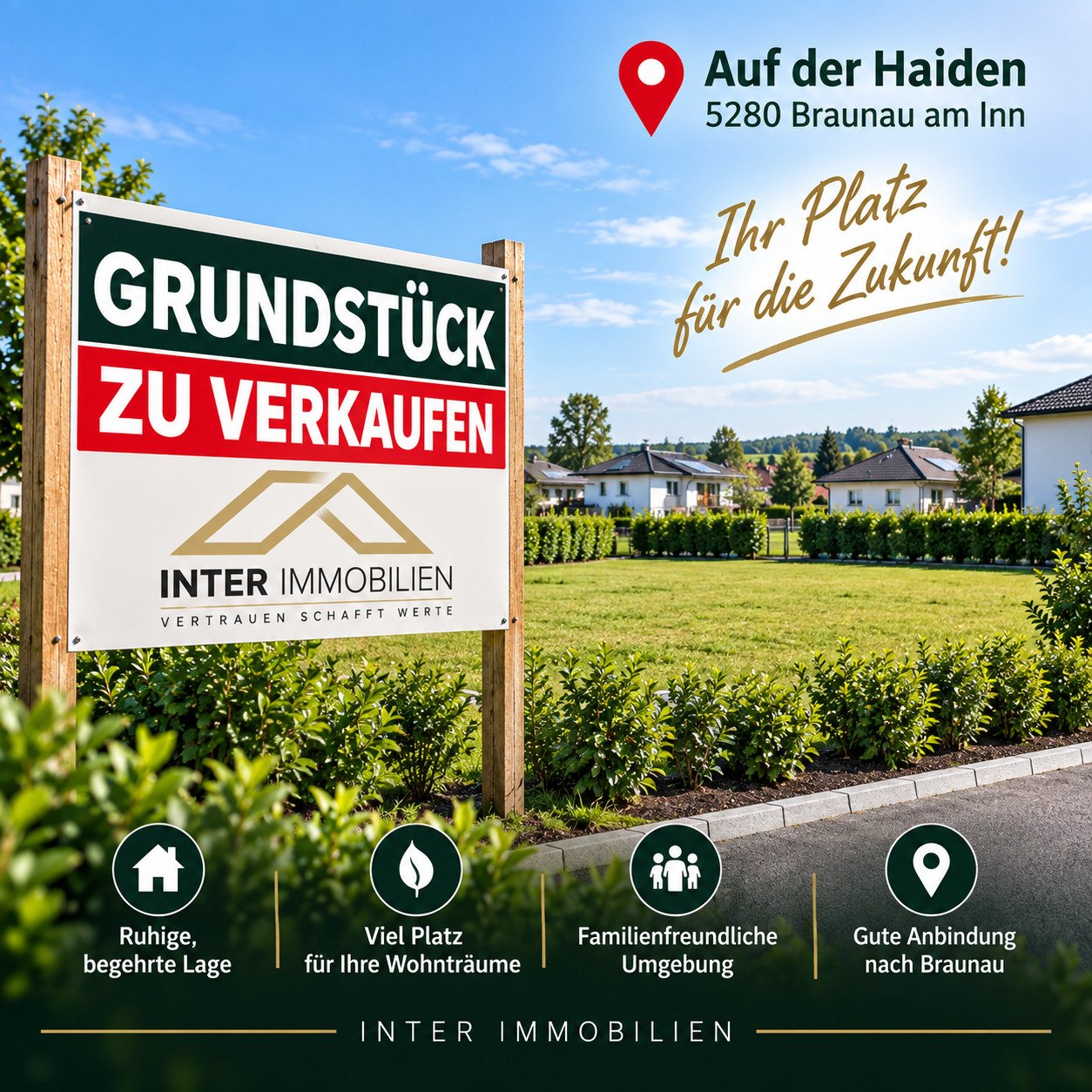 Nur noch ein Baugrundstück verfügbar – Toplage in Braunau am Inn